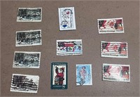 Lot of 15 used VTG Christmas stamps
