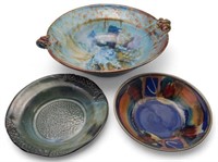 Lot of Three Art Pottery Bowls - All Signed.