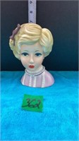 7 in. Lady in Purple Outfit w/Bows Head Vase