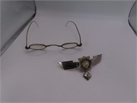 (2items) Vintage Eyeglasses & ELKS Tie Clip