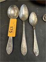 3PC WALDORF ASTORIA SILVERPLATE SPOONS