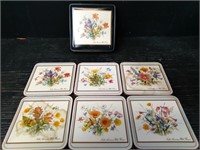 North American Wild Flower Coasters in Tin