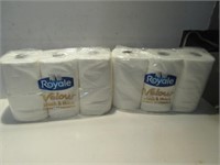 2 PACKAGES OF ROYALE VELOUR TOILET PAPER