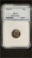 1982 United States Deep Cameo PR-70 Dime Coin