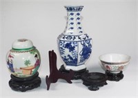 Three various Chinese ceramic pieces