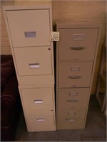 4-Drawer Metal File Cabinet & (2) 2-Drawer Metal -