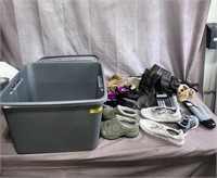 Storage Tote with Miscellaneous Shoes