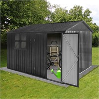 10x8ft Metal Outdoor Storage Shed with Window