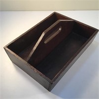 ANTIQUE WOODEN CUTLERY BOX