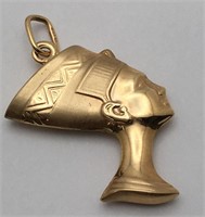 14k Gold Egyptian Cleopatra Pendant