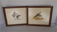 2 Framed/Glass Wildlife Prints 18"x15"