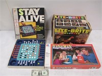 Vintage Board Games & Lite-Brite in Boxes - As