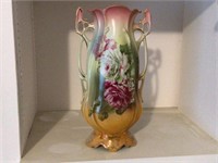 BEAUTIFUL HAND PAINTED VASE - DOUBLE HANDLE