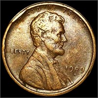 1909-S Lincoln Wheat Penny NEARLY UNC