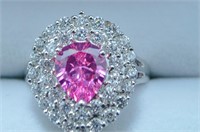 6ct Pink and white sapphire ring