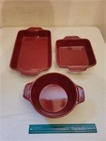 Maroon and White Oven Safe Dishware