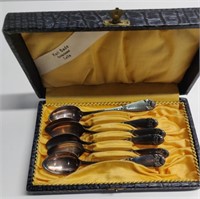 5 SILVER SPOONS IN CASE