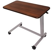 Vaunn Adjustable Table With Wheels, Walnut Brown -