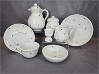 8pc Hand Painted Pottery Tea Set