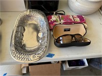 Chanel Sunglasses, Vera Bradley Wallet, Metal Tray