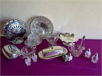 Ornate Serving Tray, S&P Shakers, Pastry Plate +
