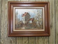 Max Savy Mill Scene Oil on Canvas Painting