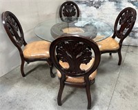 11 - GLASS TOP TABLE W/ 4 CHAIRS