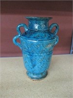Vintage Ceramic Turquoise Colored Vase w/ Handles