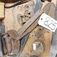 ANTIQUE COTTON SCALES, WRENCH & SHOE TOOL