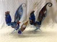 3 Pc Glass Rooster