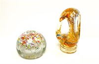 Two Alta Glass Paperweights