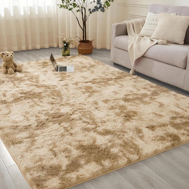 Andency 912 Khaki Shag Area Rug for Living Room  T