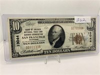 1929 $10 Bill San Francisco, Calif.