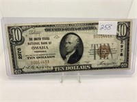 1929 $10 Bill Omaha Neb