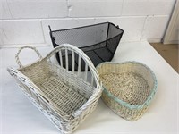 Assorted Wicker & Metal Baskets