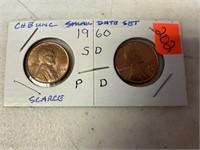 1960 SMALL & LARGE DATE MEMORIAL PENNIES CENTS