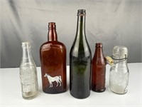 Vintage bottles White Horse Eppings more