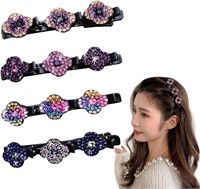4Pcs Satin Hair Bands  Crystal Sparkly Duck Clips