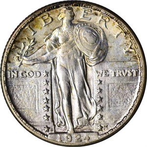 1924-S STANDING LIBERTY QUARTER - AU