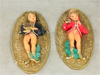 vintage chalkware wall ornaments- 17"