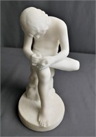 Carved Alabaster Reduction of Spinario Statue