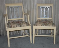 Pair of Painted Dining Chairs - Side & Captains