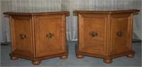 Pair of Octagonal Ethan Allen Cabinet End Tables
