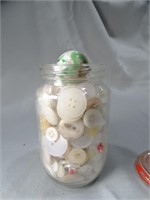 Small Jar of Vintage Buttons and Marble