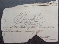 Benjamin Franklin Signed Document Rare Gem