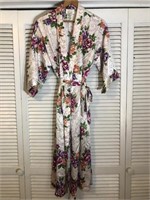 VINTAGE DENTELLE FLORAL PRINTED ROBE LARGE