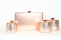 50's Mirro Aluminum Copper Canister/Bread Box Set