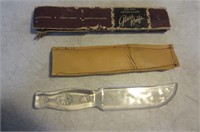 vintage 8" Glass Knife in sheath