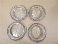 Frank M Whiting Sterling & Glass Coasters A