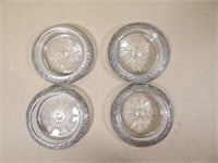 Frank M Whiting Sterling & Glass Coasters B